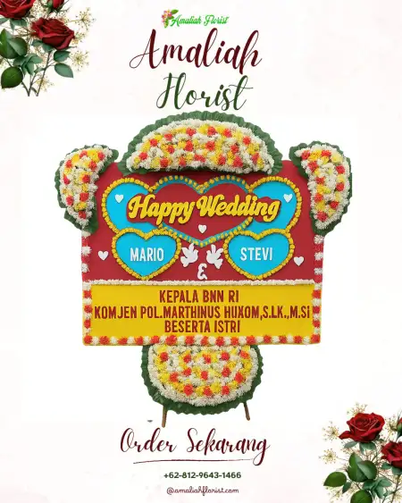 Papan Bunga Pernikahan Redisari